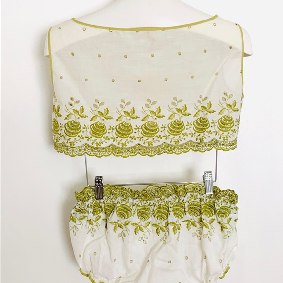 Vintage 3-Peice Pajamas Set Green/White GUC - Picture 4 of 11